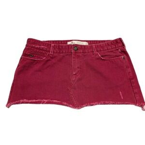 Womens Hollister Vintage Y2K Low Rise Red Mini Skirt 9 RARE